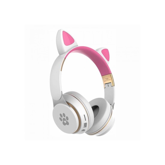 CAT EAR BLUETOOTH HEADPHONE WIRELESS T22 WHITE